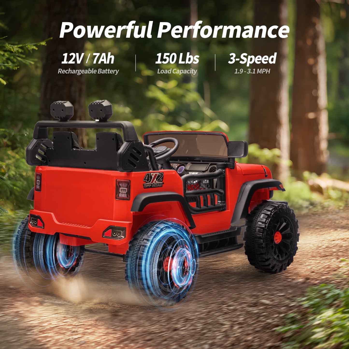 Outfunny 12V 7Ah Ride on Toy for Big Kids, 2 Seater Electric Ride on Car Truck w/ Remote, Bluetooth - Red
