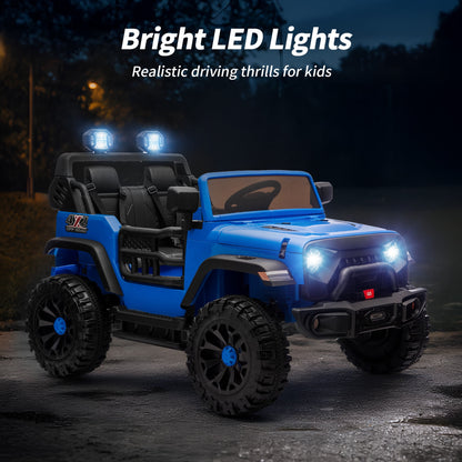 Outfunny 12V 7Ah Ride on Toy for Big Kids, 2 Seater Electric Ride on Car Truck w/ Remote, Bluetooth - Blue