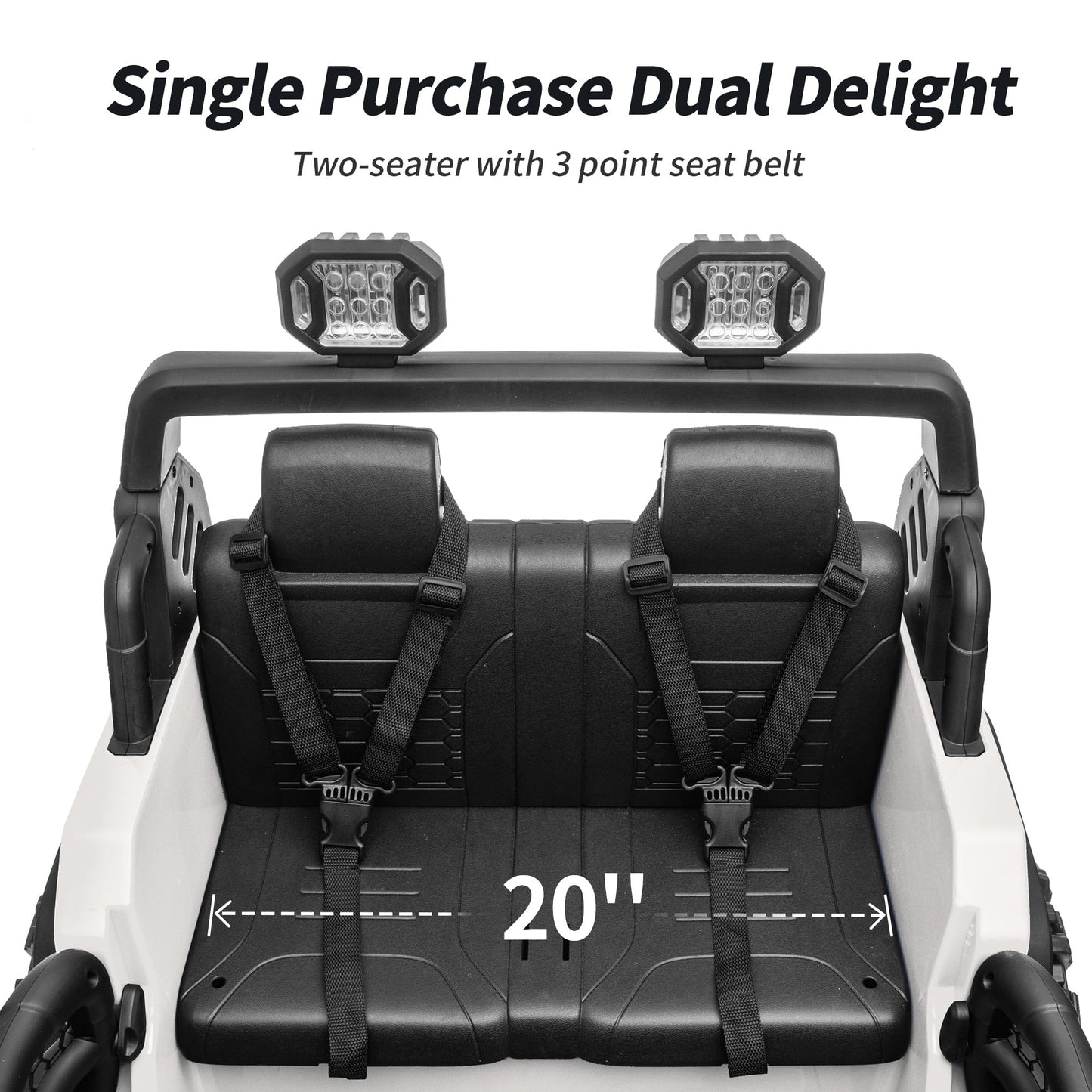 Outfunny 24V Electric Ride on Car for Big Kids, 4WD 2 Seater Ride on Toy Truck w/Remote, Bluetooth, 4x200W Motors - White