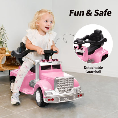 Outfunny Toddler Ride on Toys, 3 in 1 Push Car for Toddlers Aged 1-3 with Handle, Pink