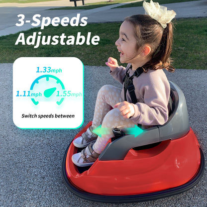 Outfunny 6V Bumper Car for Kids, Ride on Toys Bumper Car for Toddlers with Remote & Music - Red