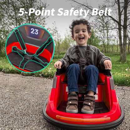 Outfunny 6V Bumper Car for Kids, Ride on Toys Bumper Car for Toddlers with Remote & Music - Red