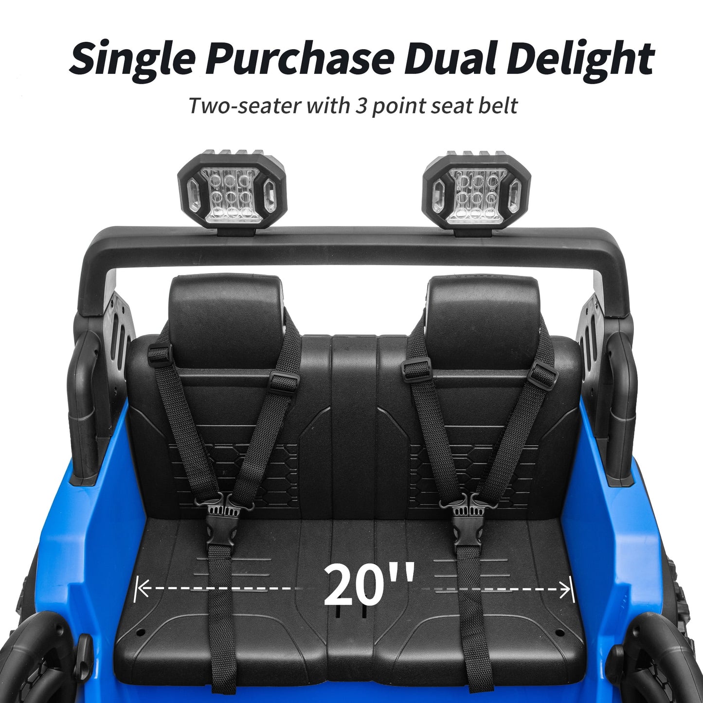 Outfunny 24V Electric Ride on Car for Big Kids, 4WD 2 Seater Ride on Toy Truck w/Remote, Bluetooth, 4x200W Motors - Blue
