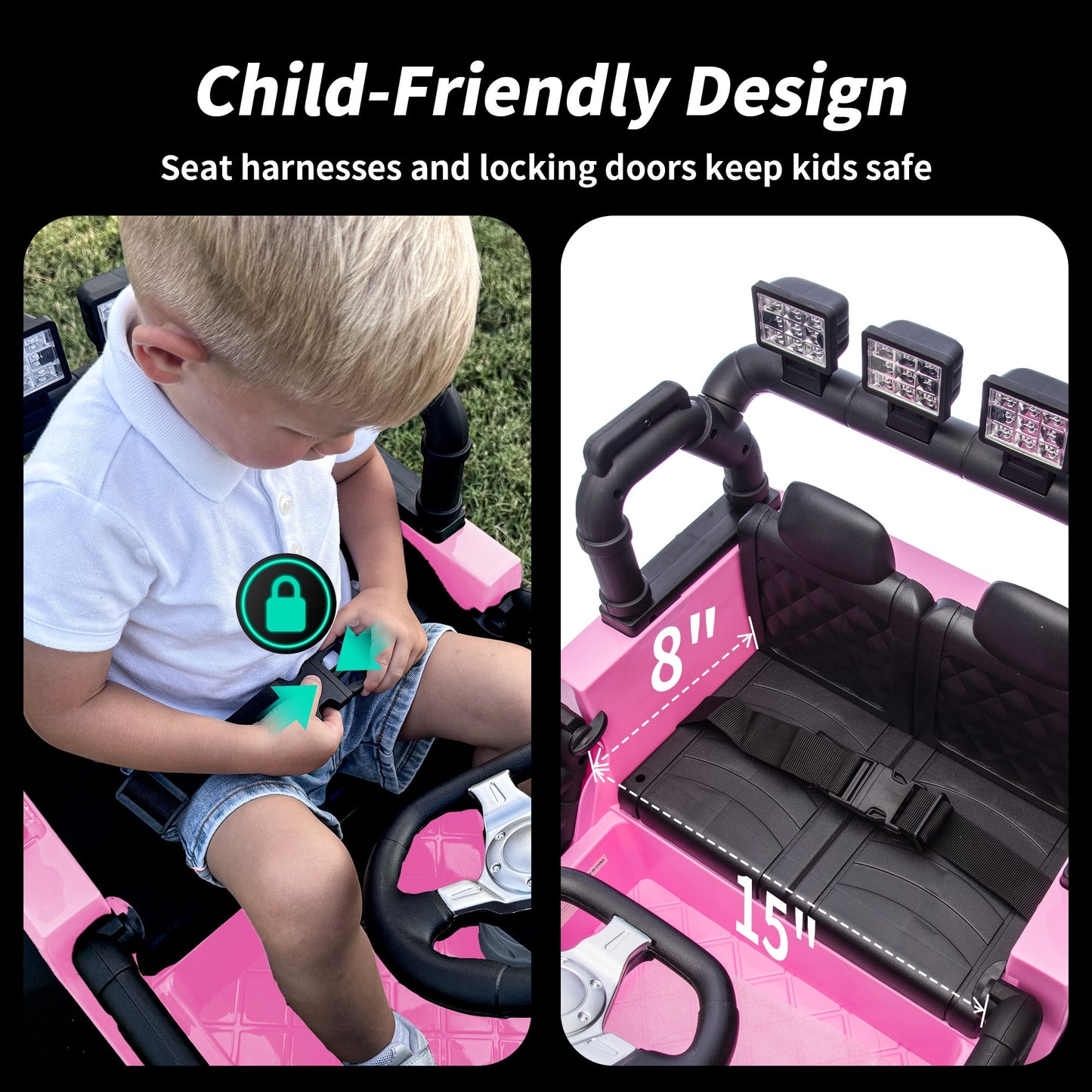 Outfunny 24V Kids Ride on Toy, Ride on Truck Electric Car for Kids with Remote Control, Bluetooth, Light Pink