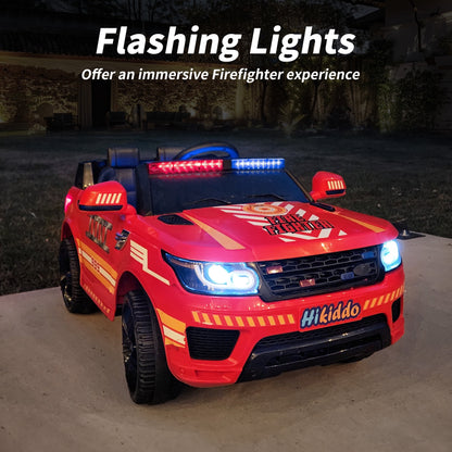 Outfunny Electric Police Car for Kids, 24 Volt Kids Ride on Toys w/ 400W Motors, Megaphone, Remote, Bluetooth - Red