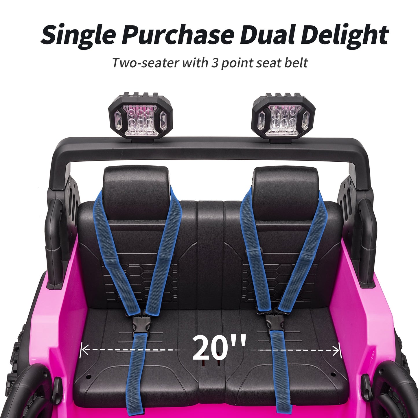Outfunny 12V Kids Ride on Toys, 2 Seater Electric Ride on Truck Car for Big Kids with Remote, Bluetooth - Pink
