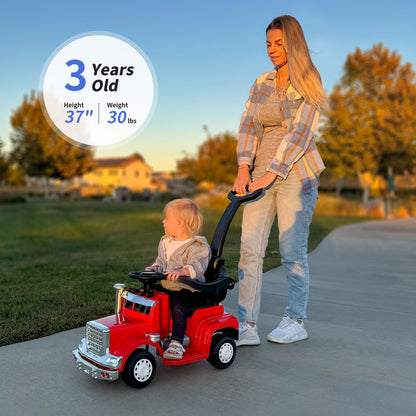 Outfunny Toddler Ride on Toys, 3 in 1 Push Car for Toddlers Aged 1-3 with Handle, Red