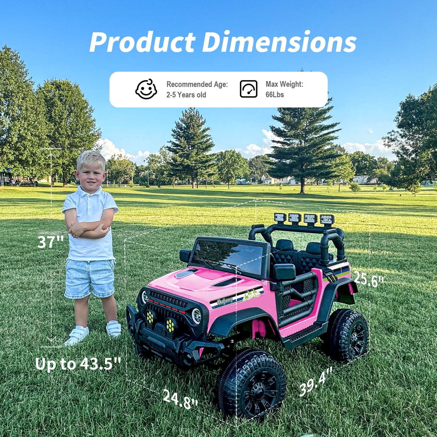 Outfunny 24V Kids Ride on Toy, Ride on Truck Electric Car for Kids with Remote Control, Bluetooth, Light Pink